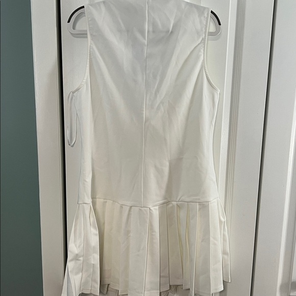 Lulus Posh Vision White Sleeveless Blazer Pleated Mini Dress Size XL - Picture 8 of 9